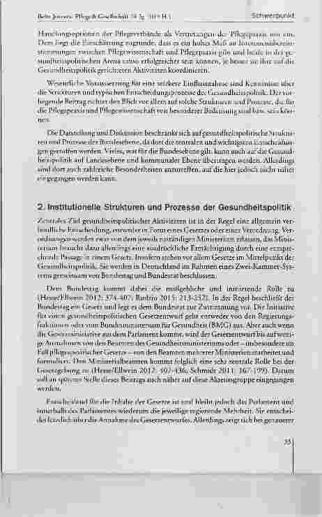 Vorschauseite 3: Gesundheitspolitik und Pflege