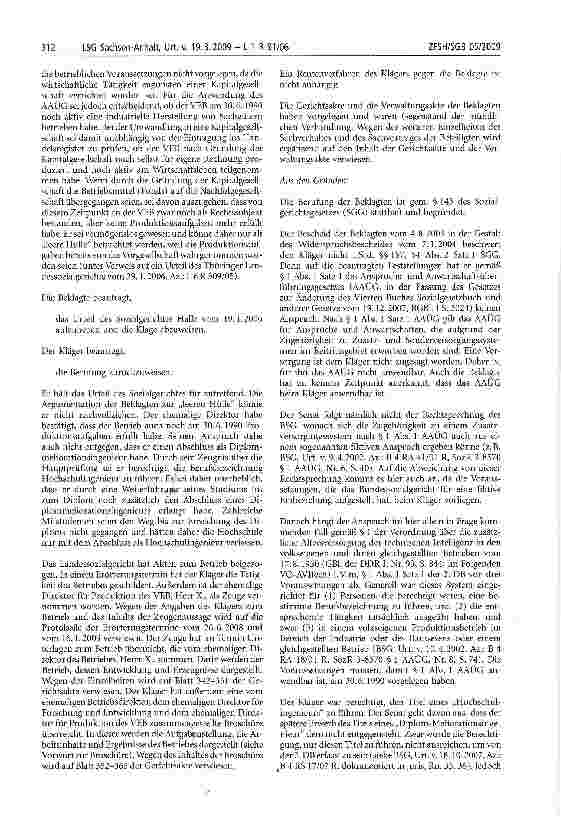 Vorschauseite 4: Gleichbehandlung; technische Intelligenz; Versorgungsbrechtigte; Versorgungssystem;Auslegung der Vorschriften; fiktive Zugehörigkeit;