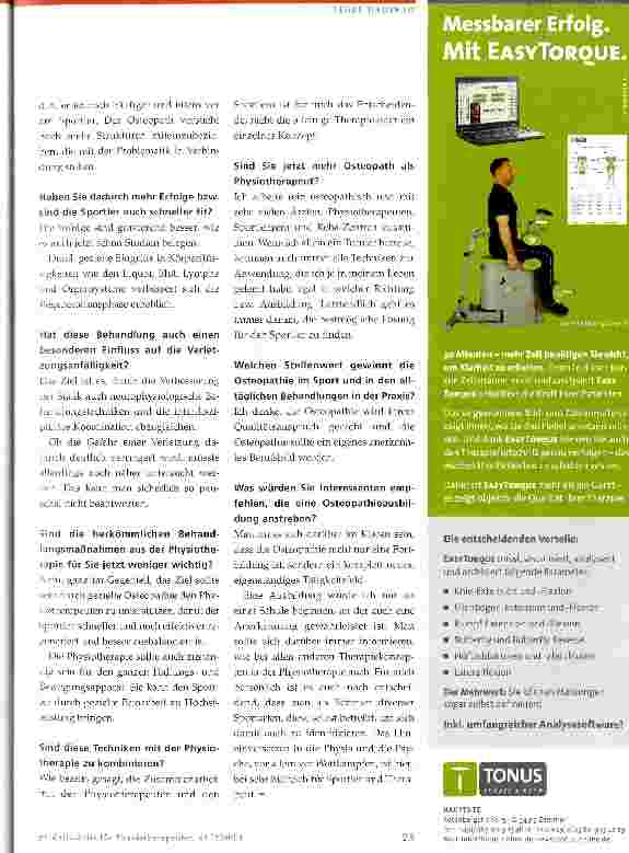 Vorschauseite 2: Die Verknüpfung von Physiotherapie und Osteopathie im Sport