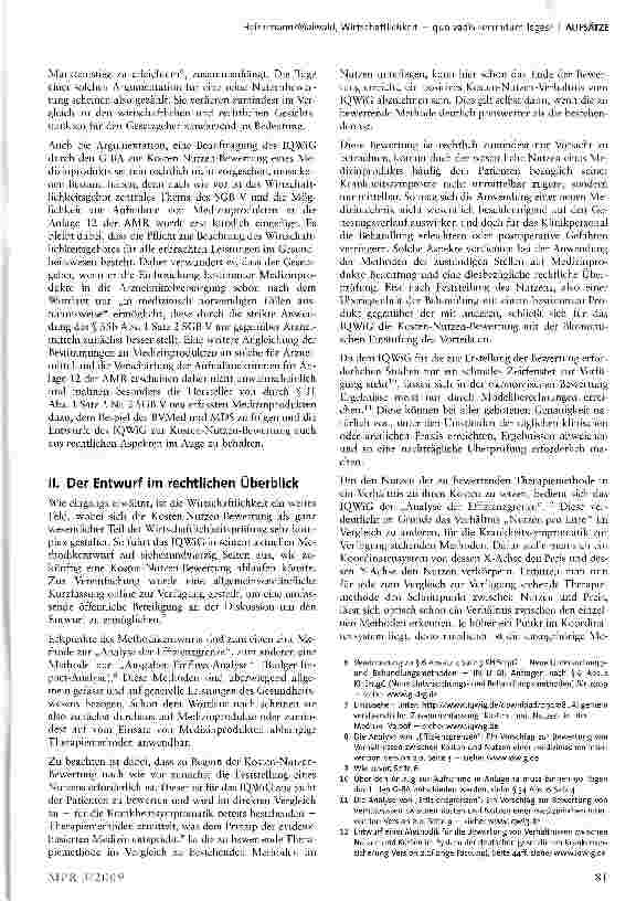 Vorschauseite 3: Wirtschaftlichkeit - quo vadis secundum leges?