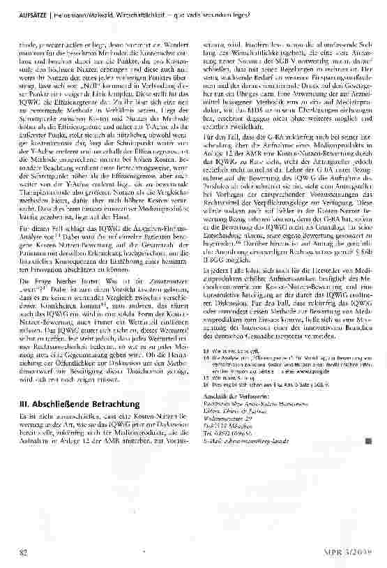 Vorschauseite 4: Wirtschaftlichkeit - quo vadis secundum leges?
