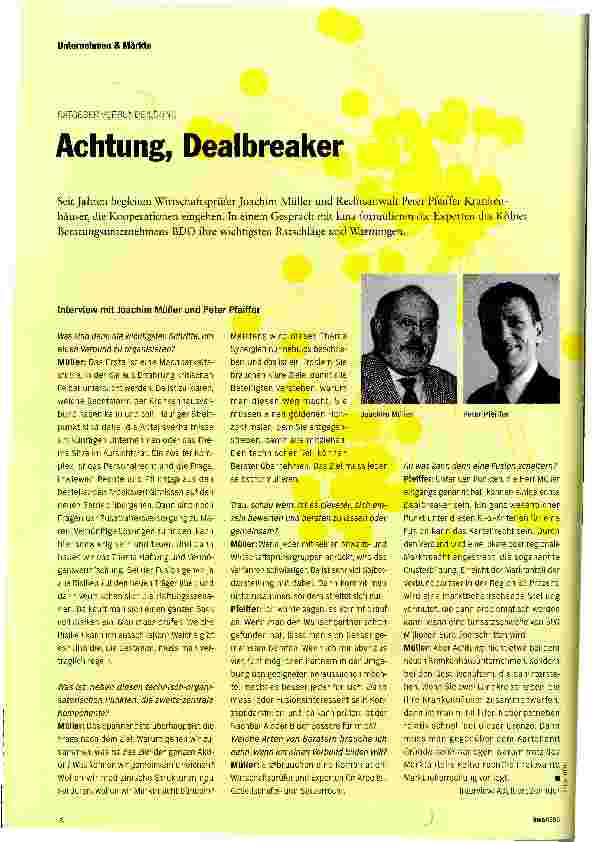 Vorschauseite 1: Achtung, Dealbreaker