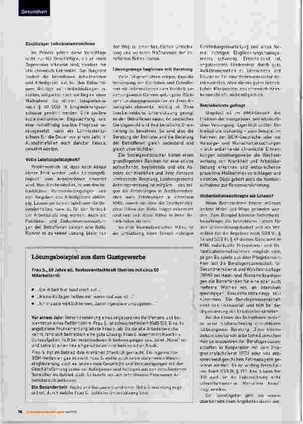 Vorschauseite 2: Chronisch Kranke im Kleinund Mittelbetrieb (Teil 3) Lösungsansätze für ein brisantes Thema