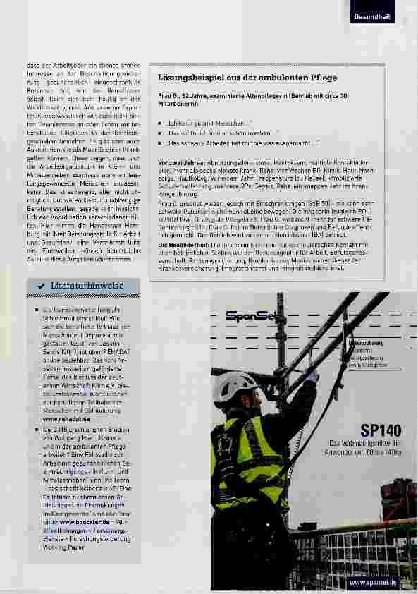 Vorschauseite 3: Chronisch Kranke im Kleinund Mittelbetrieb (Teil 3) Lösungsansätze für ein brisantes Thema