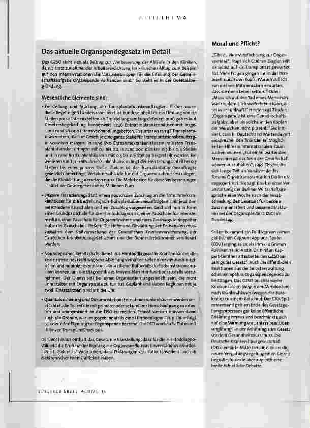 Vorschauseite 3: Organspende am Wendepunkt