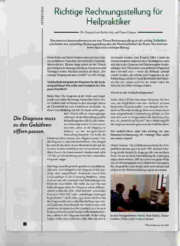 Vorschauseite 1: Richtige Rechnungsstellung für Heilpraktiker