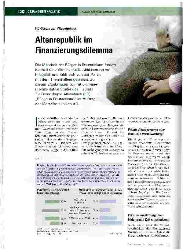 Vorschauseite 1: Altenrepublik im Finanzierungsdilemma