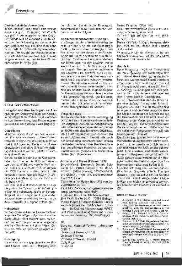 Vorschauseite 2: Biochirurgie in der Behandlung von Problemwunden