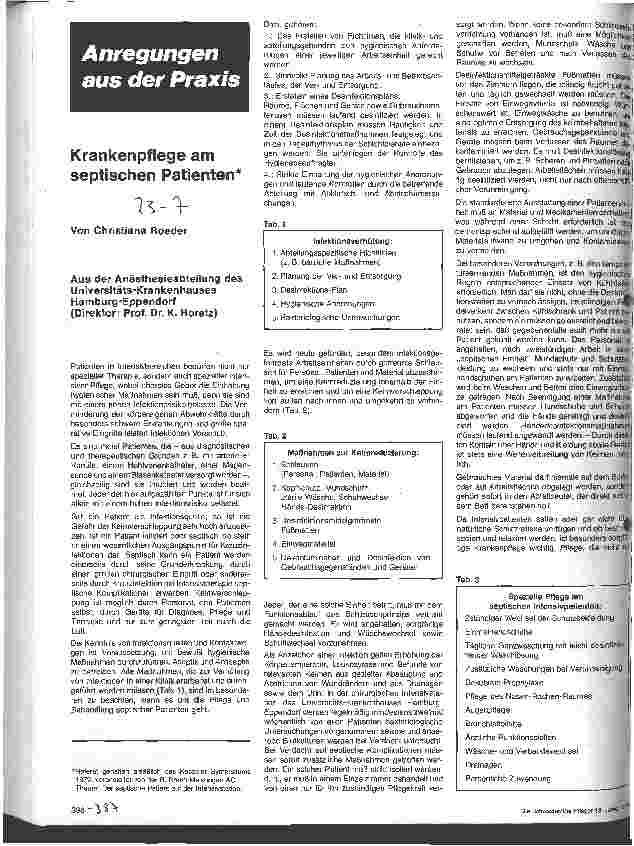 Vorschauseite 1: Krankenpflege am septischen Patienten