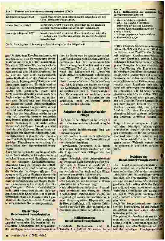 Vorschauseite 2: Knochenmarktransplantation