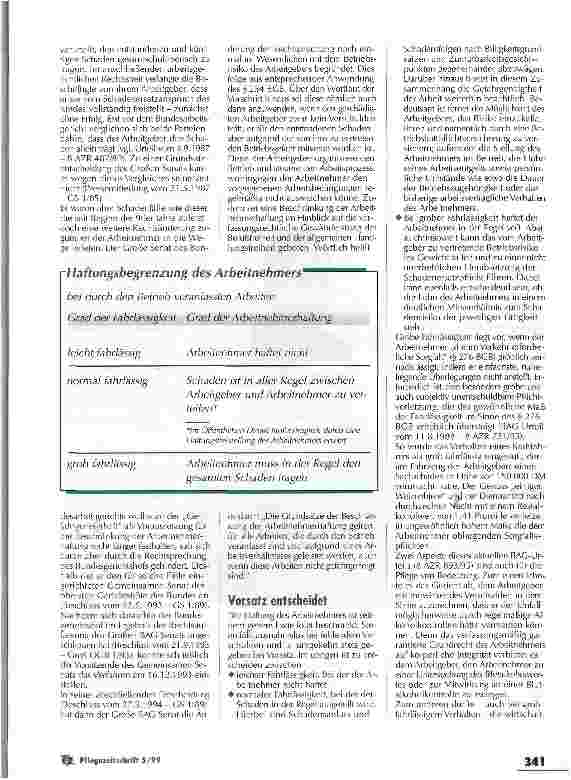Vorschauseite 2: Arbeitnehmerhaftung wurde eingeschränkt