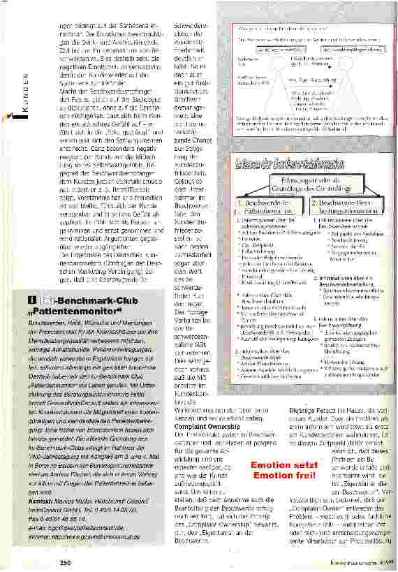 Vorschauseite 3: Wer sich beschwert, meint es gut Beschwerdemanagemt im Krankenhaus als Chance für Verbesserung