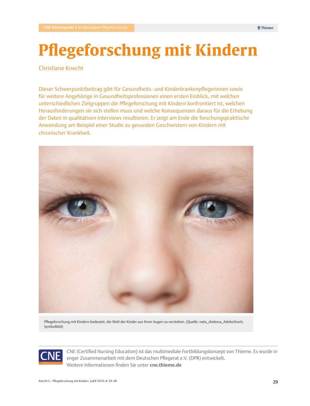 Vorschauseite 1: Pflegeforschung mit Kindern