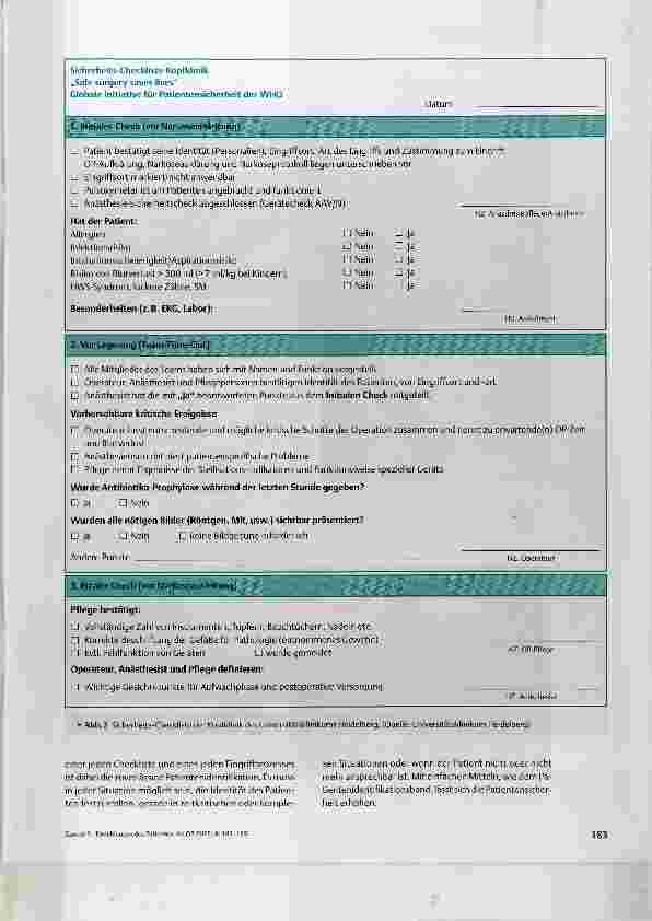 Vorschauseite 2: Einschleusen des Patienten