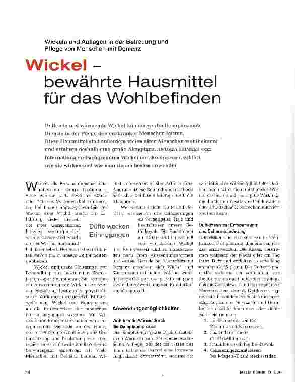 Vorschauseite 1: Wickel - bewährte Hausmittel für das Wohlbefinden