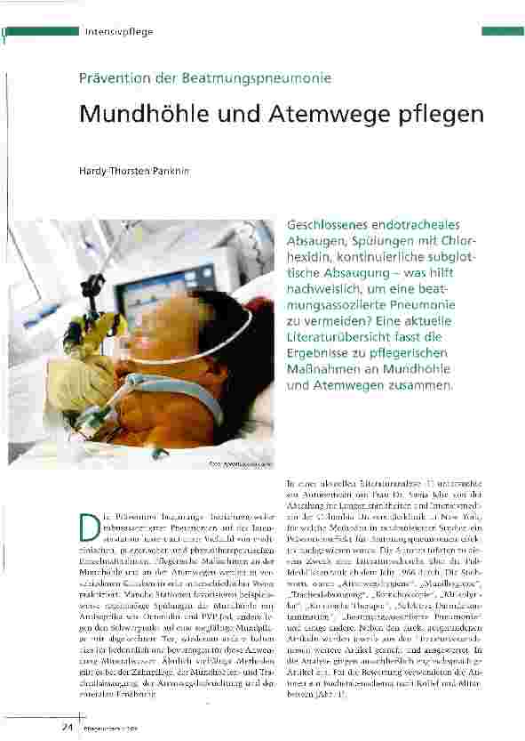 Vorschauseite 1: Mundhöhle und Atemwege pflegen