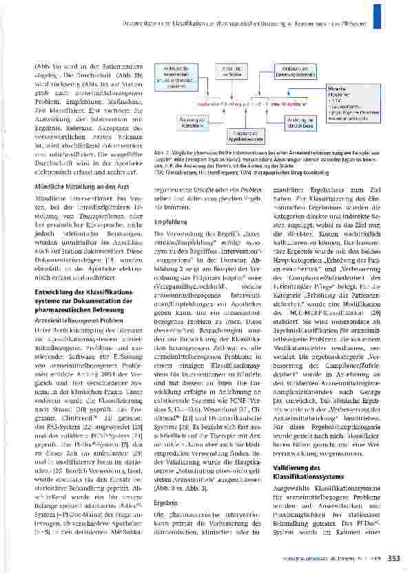 Vorschauseite 5: Dokumentation und Klassifikation der pharmazeutischen Betreuung im Krankenhaus - Problem, Intervention, Ergebnis - das PIE-System