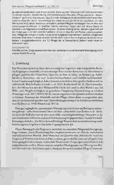 Vorschauseite 2: Öffnung von Pflegeeinrichtungen für den Sozialraum: Ergebnisse einer Studie zu Zielgruppen und Barrieren der Erreichbarkeit