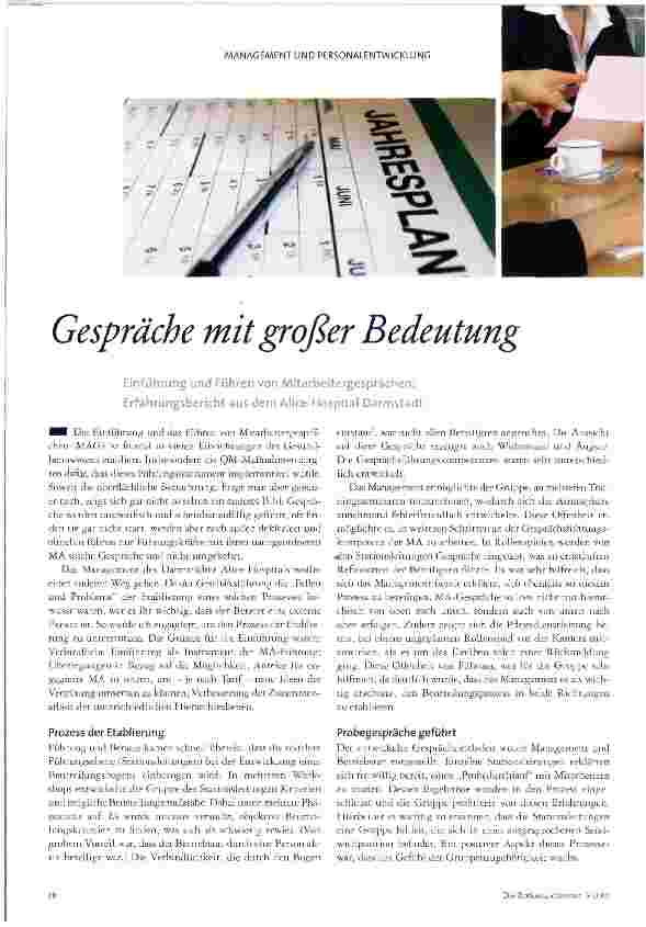Vorschauseite 1: Gespräche mit großer Bedeutung