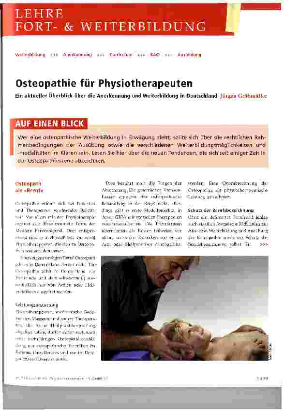Vorschauseite 1: Osteopathie für Physiotherapeuten