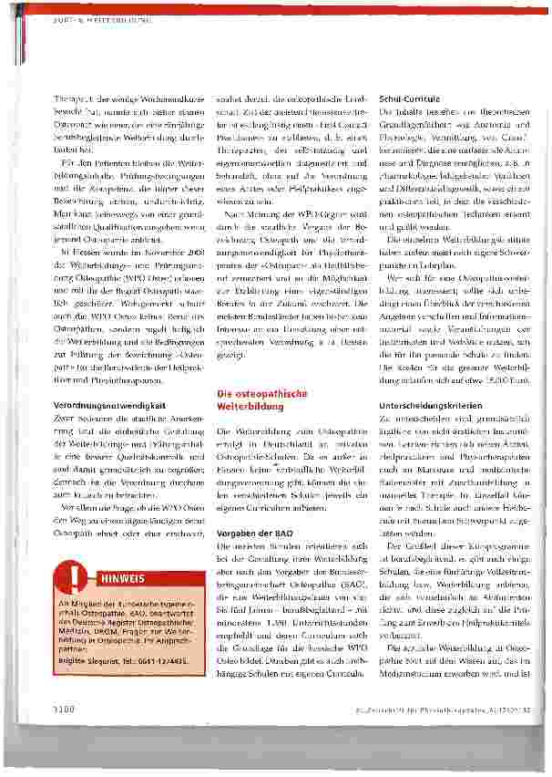 Vorschauseite 2: Osteopathie für Physiotherapeuten
