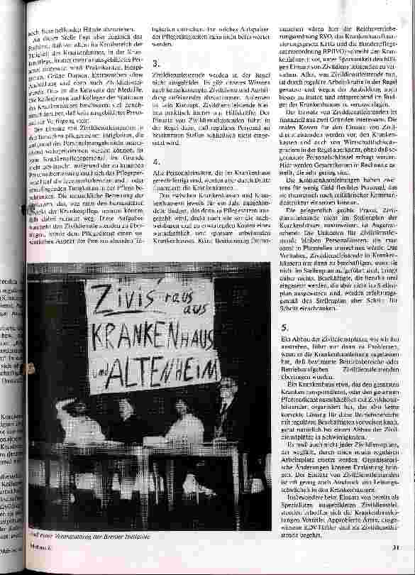 Vorschauseite 2: ZDLer Raus! Zivildienstleistende gehören nicht ins Krankenhaus