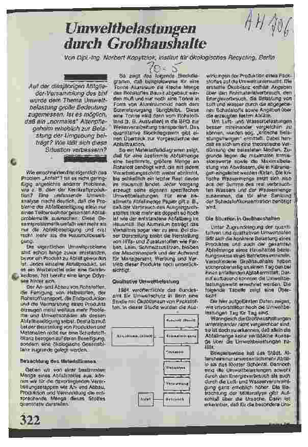 Vorschauseite 1: Umweltbelastungen durch Großhaushalte