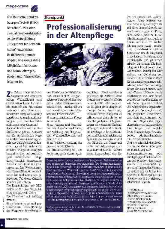 Vorschauseite 1: Professionalisierung in der Altenpflege