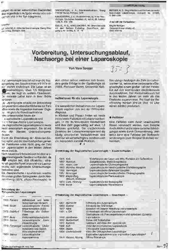 Vorschauseite 1: Vorbereitung, Untersuchungsablauf, Nachsorge bei einer Laparoskopie