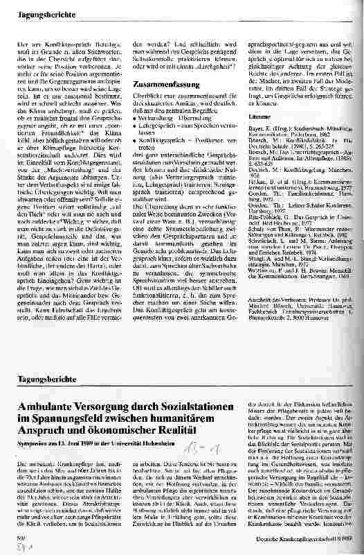Vorschauseite 1: Ambulante Versorgung durch Sozialstationen im Spannungsfeld zwischen humanitärem Anspruch und ökonomischer Realität