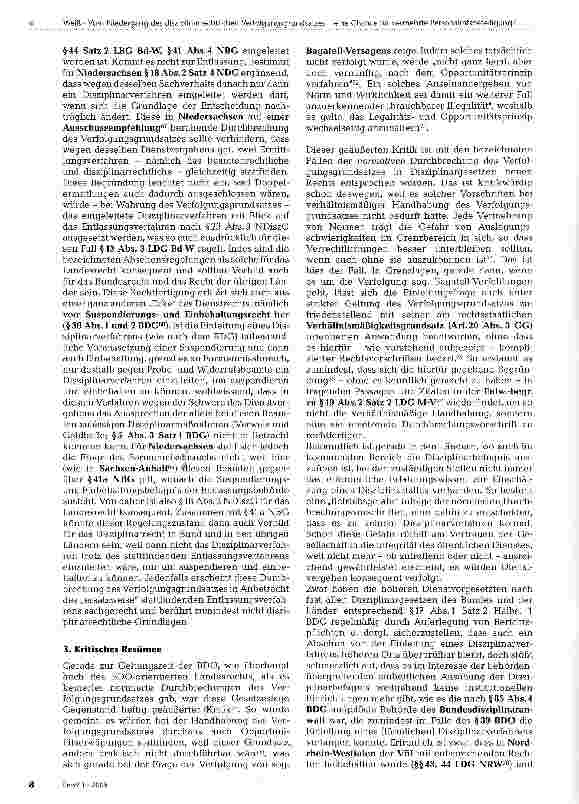 Vorschauseite 5: Vom Niedergang des disziplinarrechtlichen Verfolgungsgrundsatzes - eine Chance für vermehrte Personalratsbeteiligung?