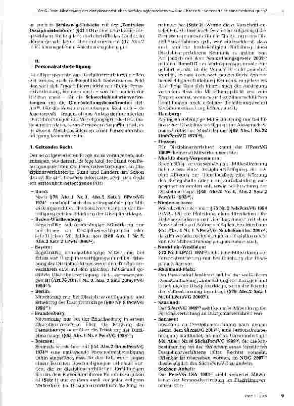 Vorschauseite 6: Vom Niedergang des disziplinarrechtlichen Verfolgungsgrundsatzes - eine Chance für vermehrte Personalratsbeteiligung?
