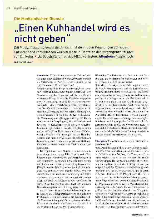 Vorschauseite 1: „Einen Kuhhandel wird es nicht geben