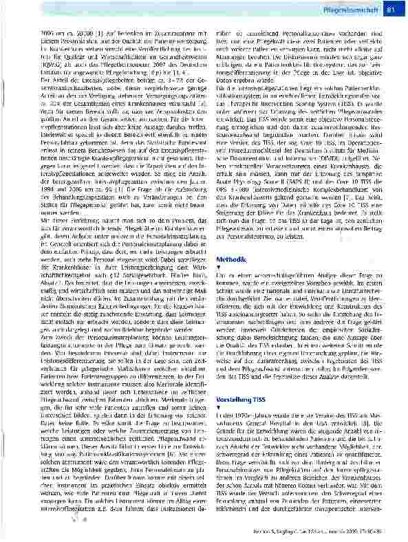 Vorschauseite 2: Das TISS als Instrument zur Personalbemessung in der Intensivpflege