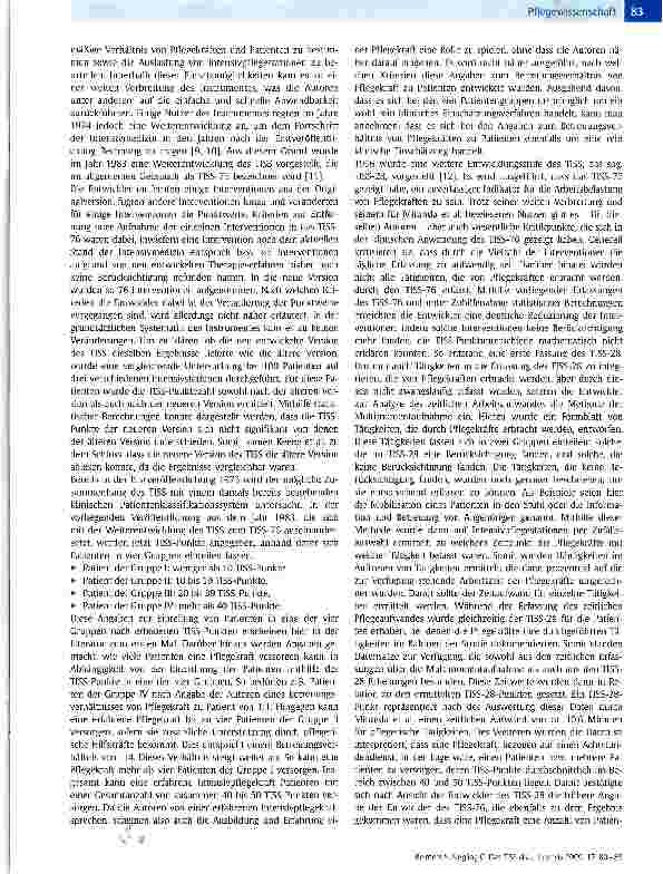 Vorschauseite 4: Das TISS als Instrument zur Personalbemessung in der Intensivpflege