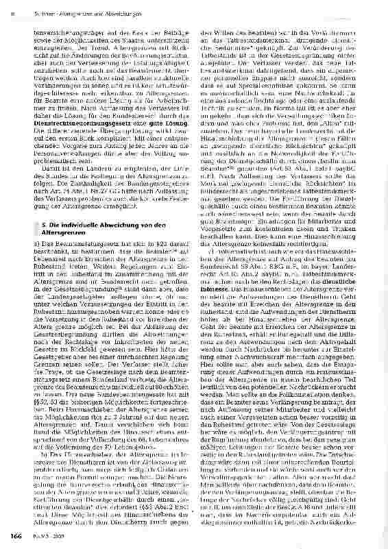 Vorschauseite 3: Die Altersgrenze für den Wechsel aus dem aktiven Beamtenverhältnis in den Ruhestand und die individuellen Abweichungen