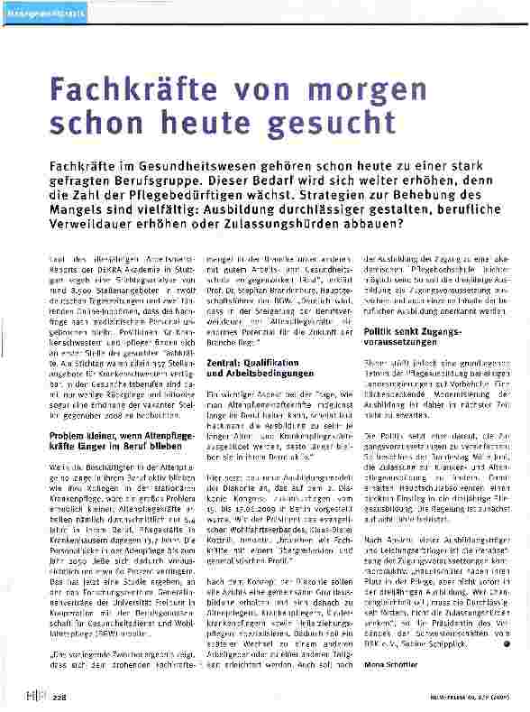 Vorschauseite 1: Fachkräfte von morgen schon heute gesucht