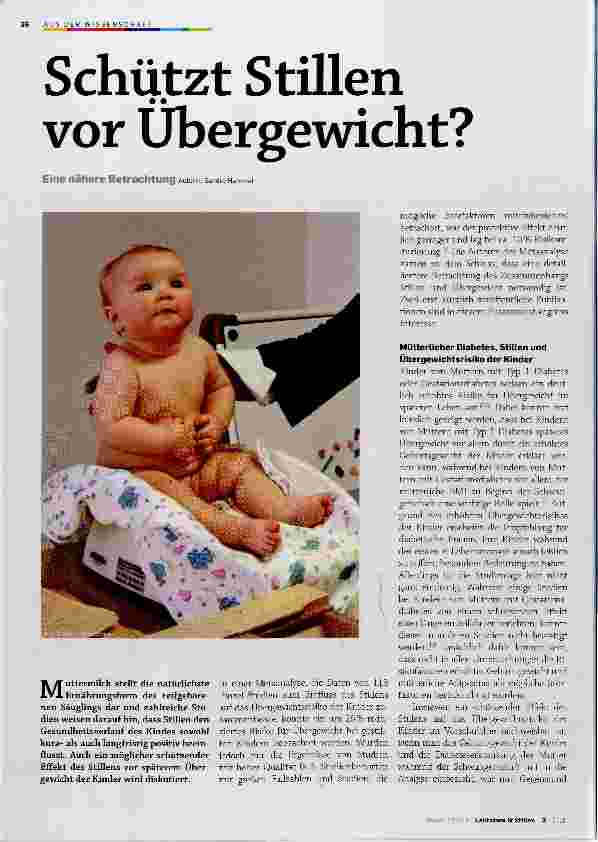 Vorschauseite 1: Schützt Stillen vor Übergewicht?