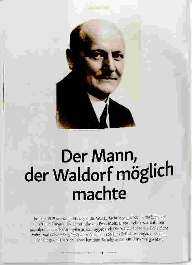 Vorschauseite 1: Der Mann, der Waldorf möglich machte