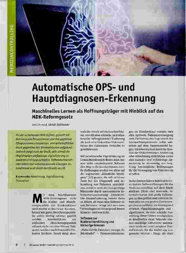 Vorschauseite 1: Automatische 0PSund Hauptdiagnosen-Erkennung
