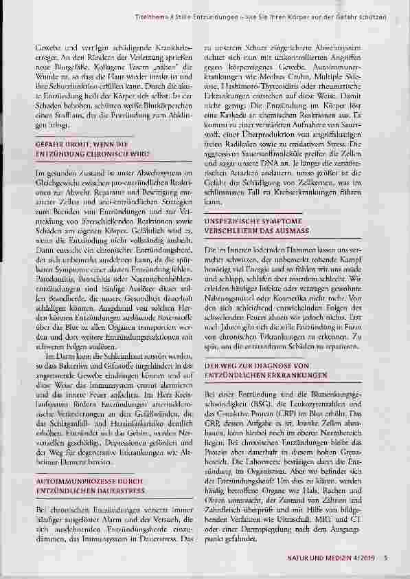 Vorschauseite 2: Stille Entzündungen wie Sie Ihren Körper vor der Gefahr schützen