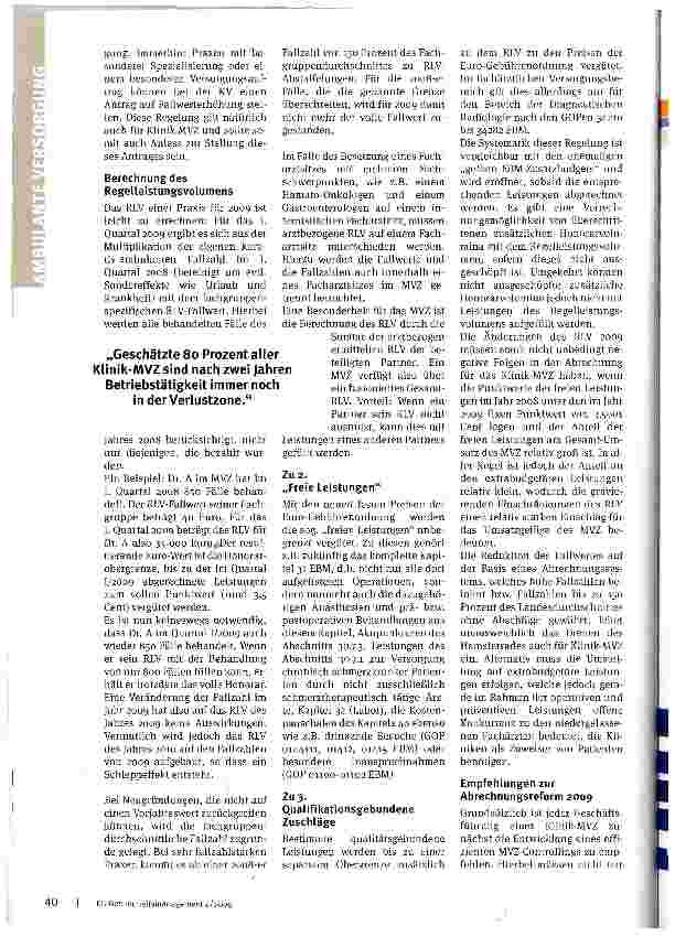 Vorschauseite 3: Wie kommt das Klinik-MVZ aus der Verlustzone?