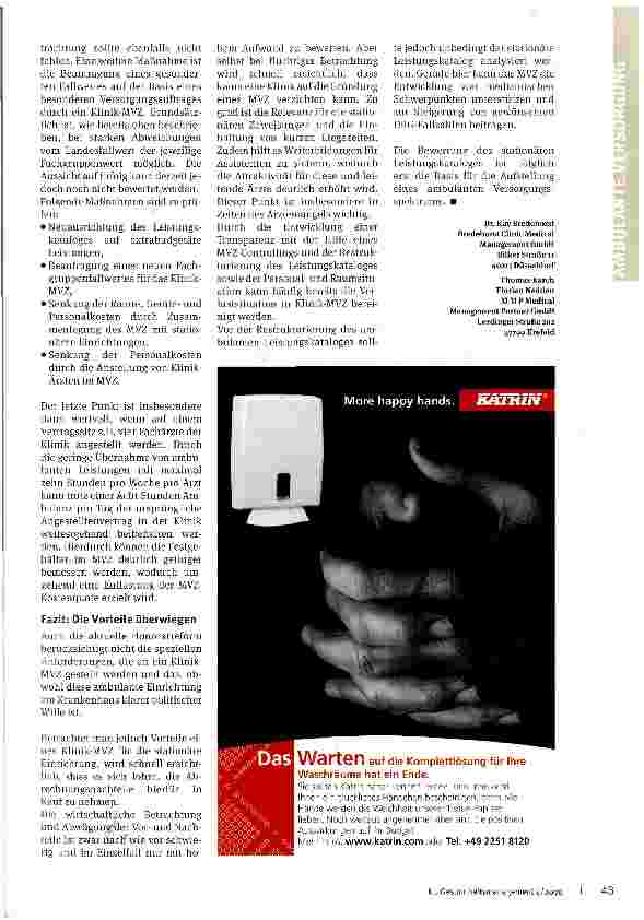 Vorschauseite 5: Wie kommt das Klinik-MVZ aus der Verlustzone?