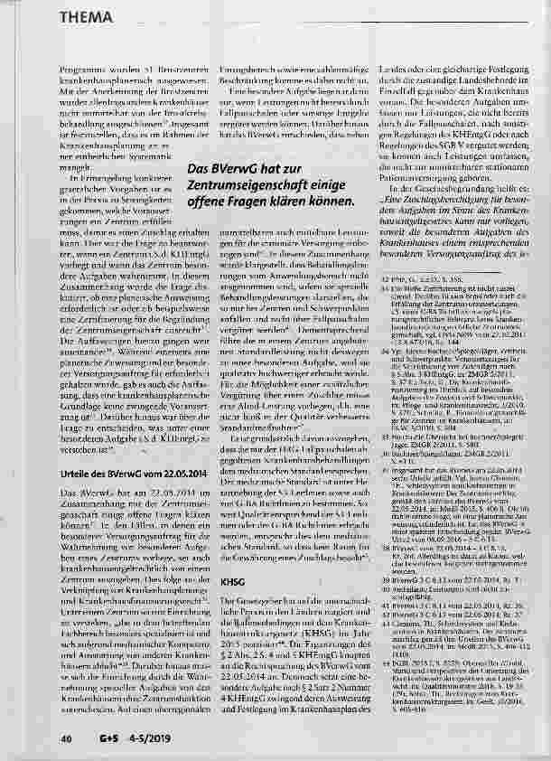 Vorschauseite 5: Zentren - im Krankhausbereich immer wieder Anlass für Konflikte