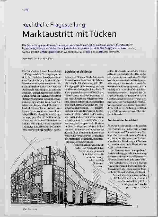 Vorschauseite 1: Marktaustritt mit Tücken
