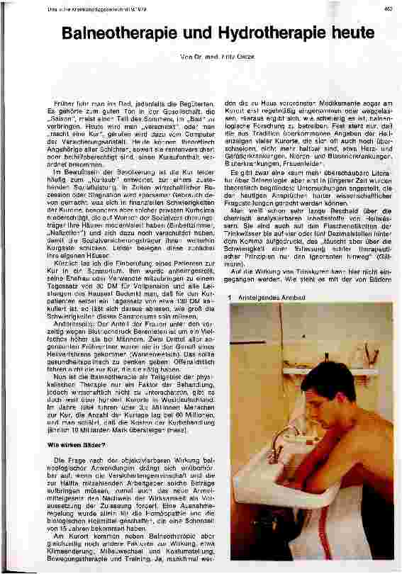 Vorschauseite 1: Balneotherapie und Hydrotherapie heute