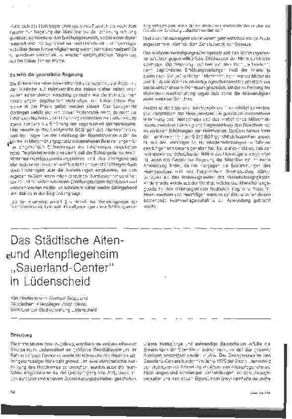 Vorschauseite 4: Wohnraumkündigungsschutzgesetz und Altenheim