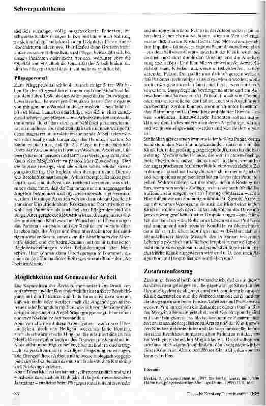 Vorschauseite 4: Gerontopsychiatrie - Arbeit im Abseits?