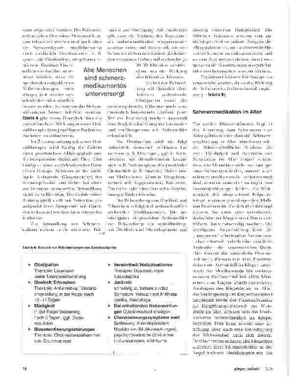 Vorschauseite 3: Medikamentöse Behandlung von Schmerz