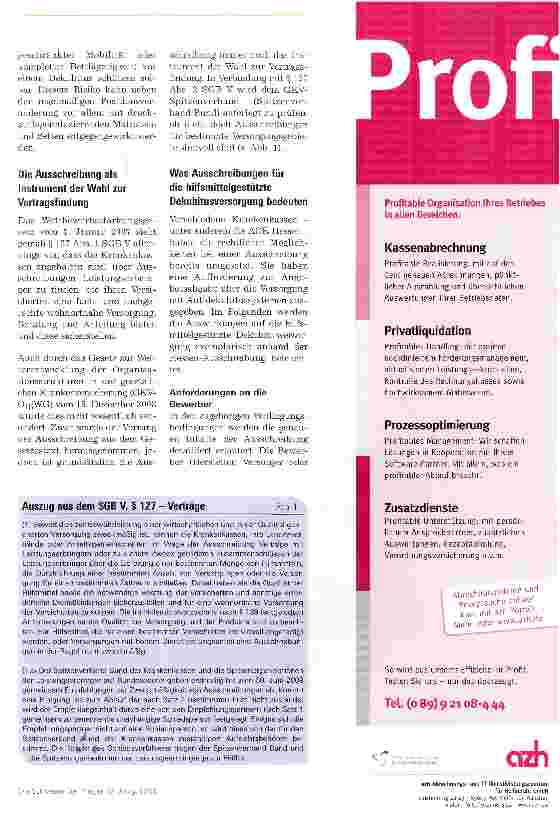Vorschauseite 2: Ausschreibung von AntidekubitussystemenHilfsmittel bei Dekubitus müssen individuell ausgewählt werden